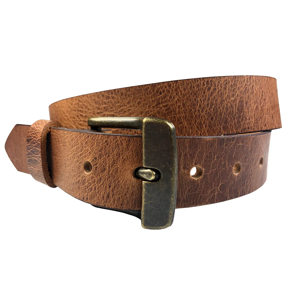 1.25"(32mm) Distressed Full Grain Leather Belt Handmade in Canada by Zelikovitz