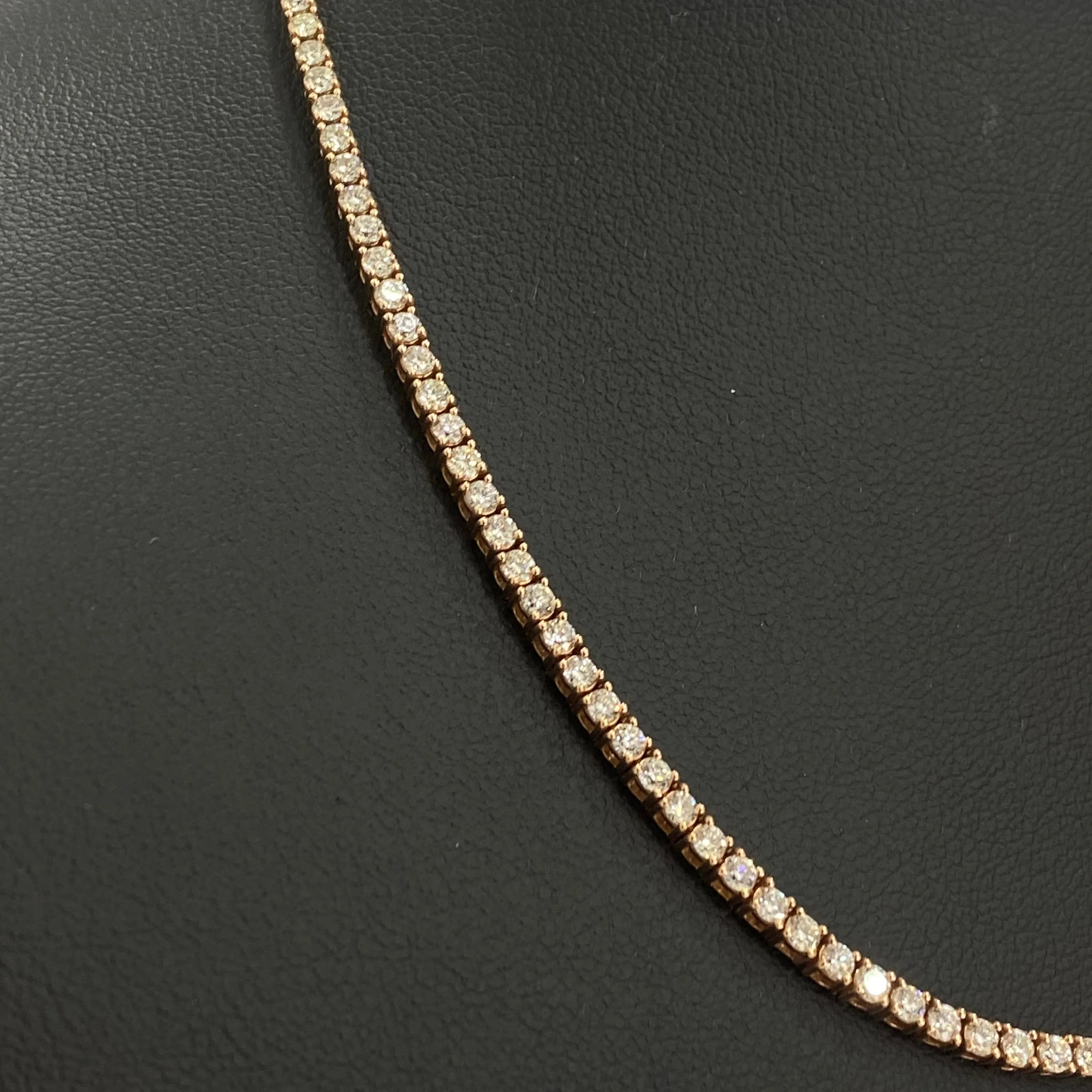 14K Rose Gold Tennis Chain 6.99Ct / 16.3gr / 2.6mm / 18in