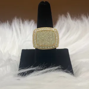 14K Yellow Gold Diamond Square Ring 5.51Ct / 21.8gr / Size 9 1/2