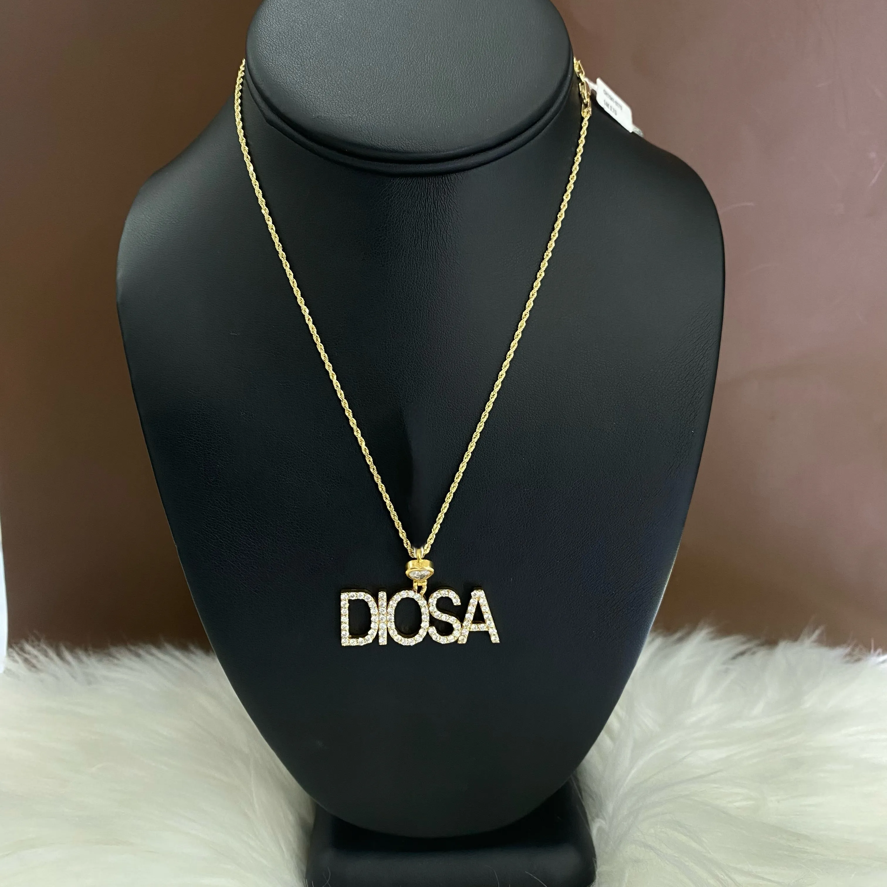 14K Yellow Gold Diosa Pendant 3.50Ct / 9.3gr