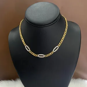 18K Yellow Gold Fashion Chain Ct Dia / 14.3gr / 5.1mm / 16in