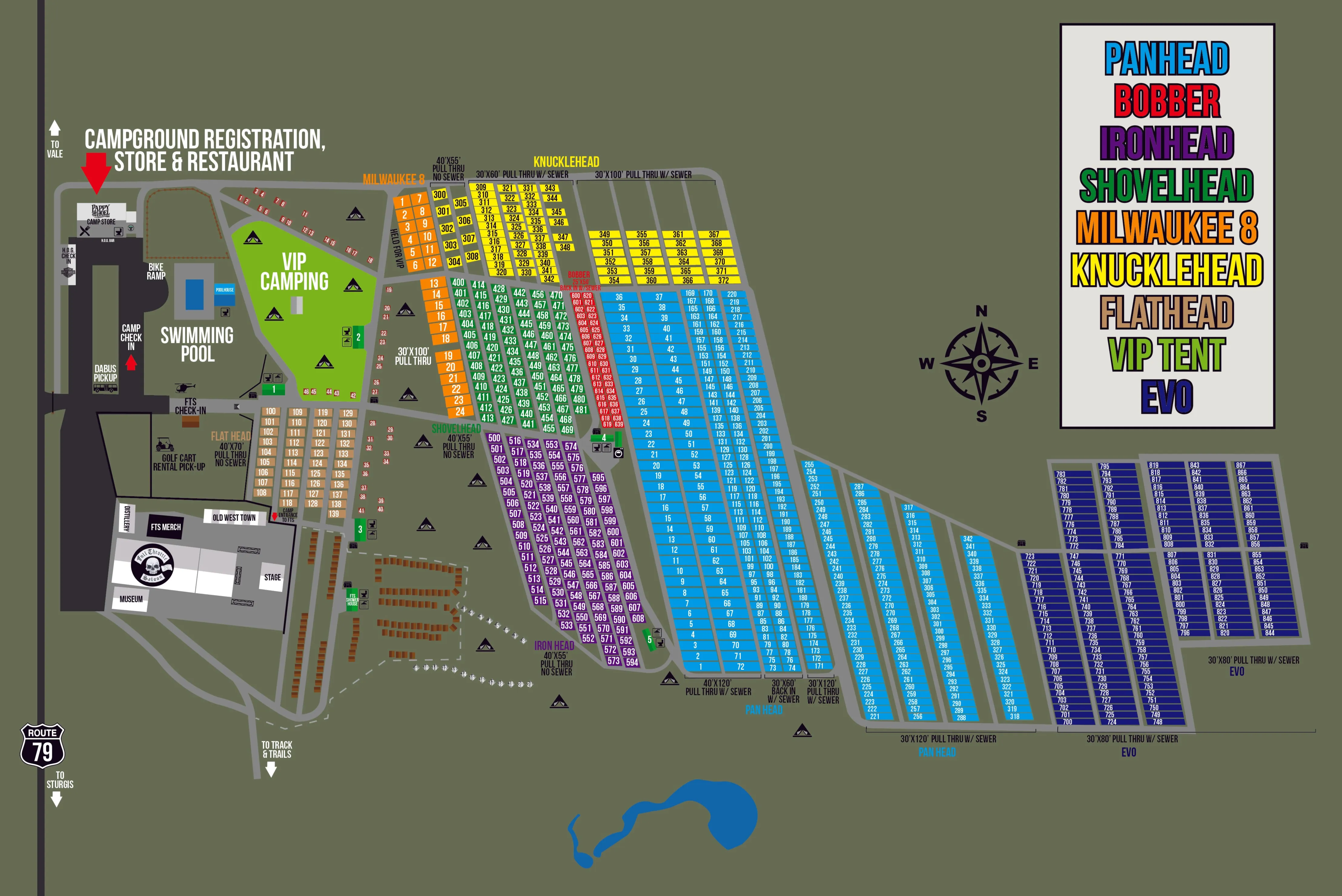 2025 Pan Head RV Park PULL THROUGH Sites 171 - 220