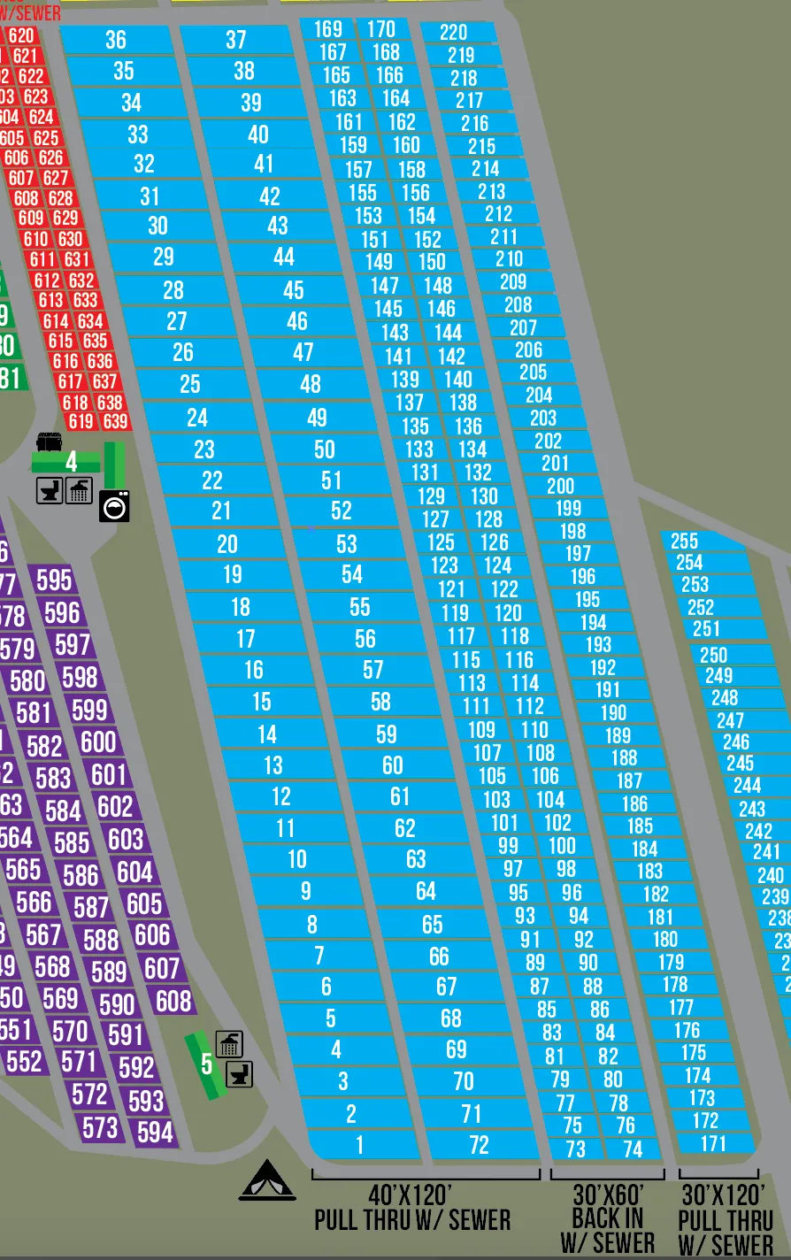 2025 Pan Head RV Park PULL THROUGH Sites 171 - 220