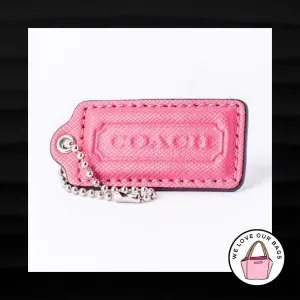 2.25" Medium COACH PINK CROSSGRAIN LEATHER KEYFOB BAG CHARM KEYCHAIN HANGTAG TAG