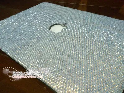 4mm MACBOOK Case / Cover in OPAL WHITE Crystals (Air/Pro/Retina) - Optional to Add Name or Words