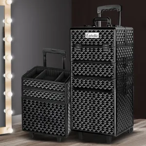 7 in 1 Portable Makeup Trolley Diamond Black - Embellir