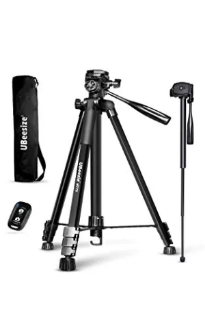 72-inch Camera Tripod, UBeesize Portable Aluminum Alloy Tripod & Monopod with Wireless Remote Shutter, Professional Travel Video Tripods with Carry Bag & Phone Holder for DSLR Cameras, Cell Phones.