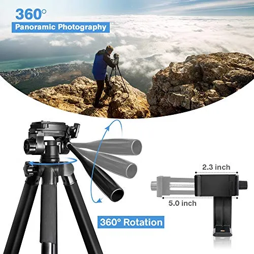 72-inch Camera Tripod, UBeesize Portable Aluminum Alloy Tripod & Monopod with Wireless Remote Shutter, Professional Travel Video Tripods with Carry Bag & Phone Holder for DSLR Cameras, Cell Phones.