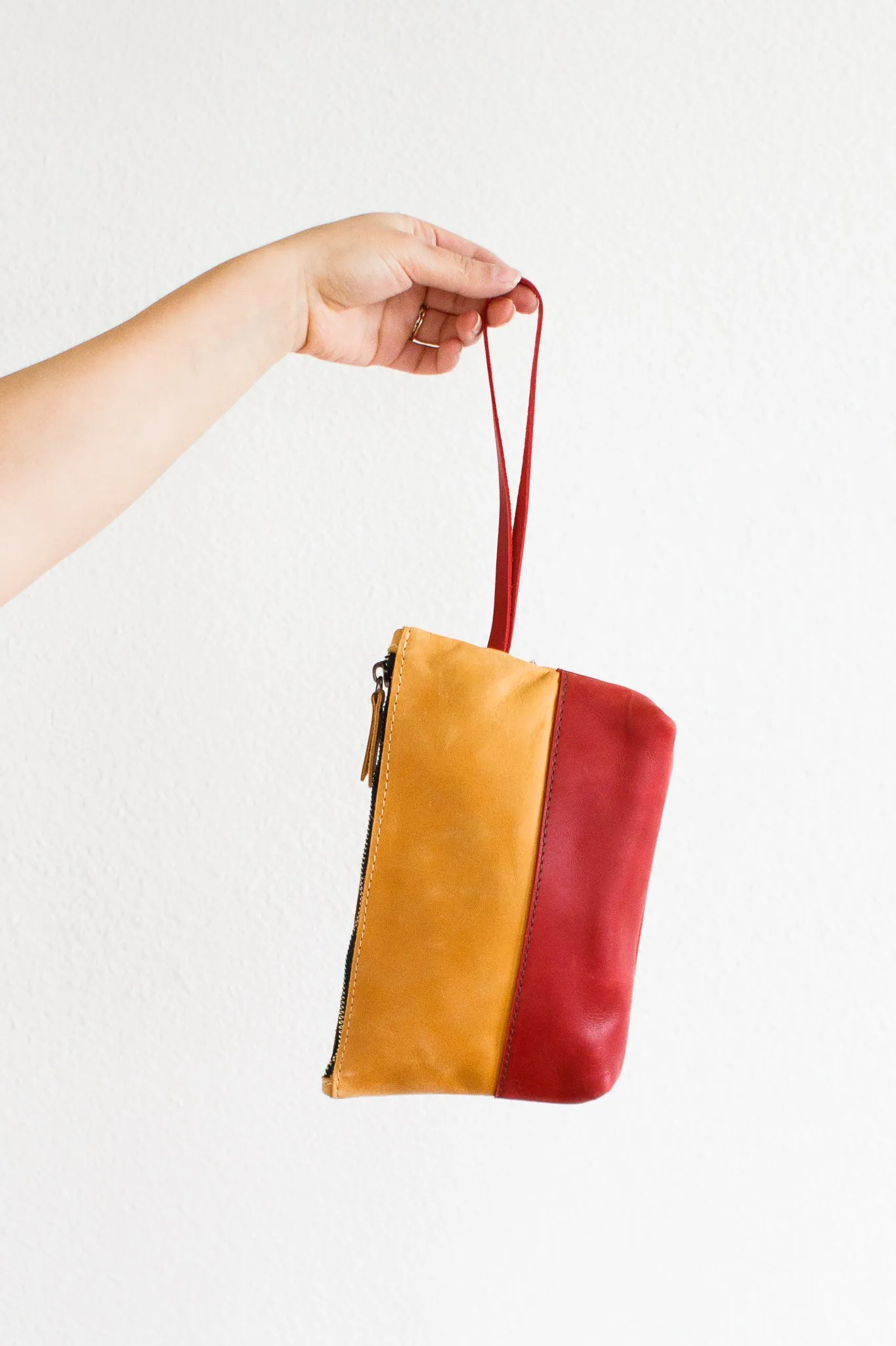 Abena Wristlet, Caramel and Carmine