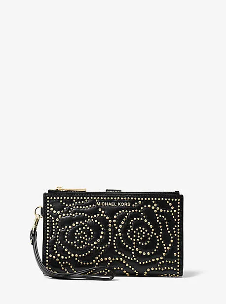 Adele Rose Studded Leather Smartphone Wallet