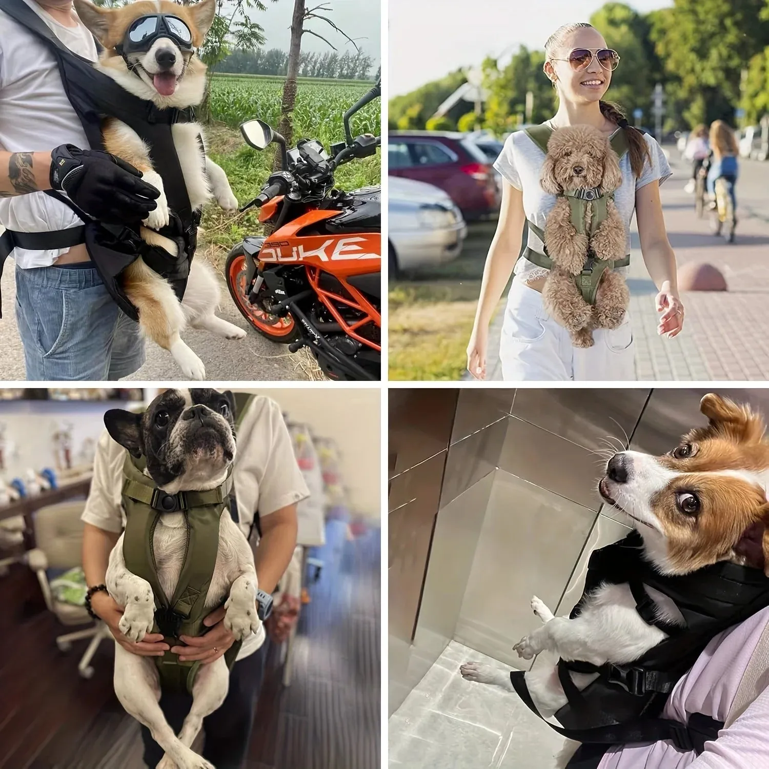 Adjustable Hands-Free Pet Front Carrier Backpack – Ideal for Small to Medium Dogs