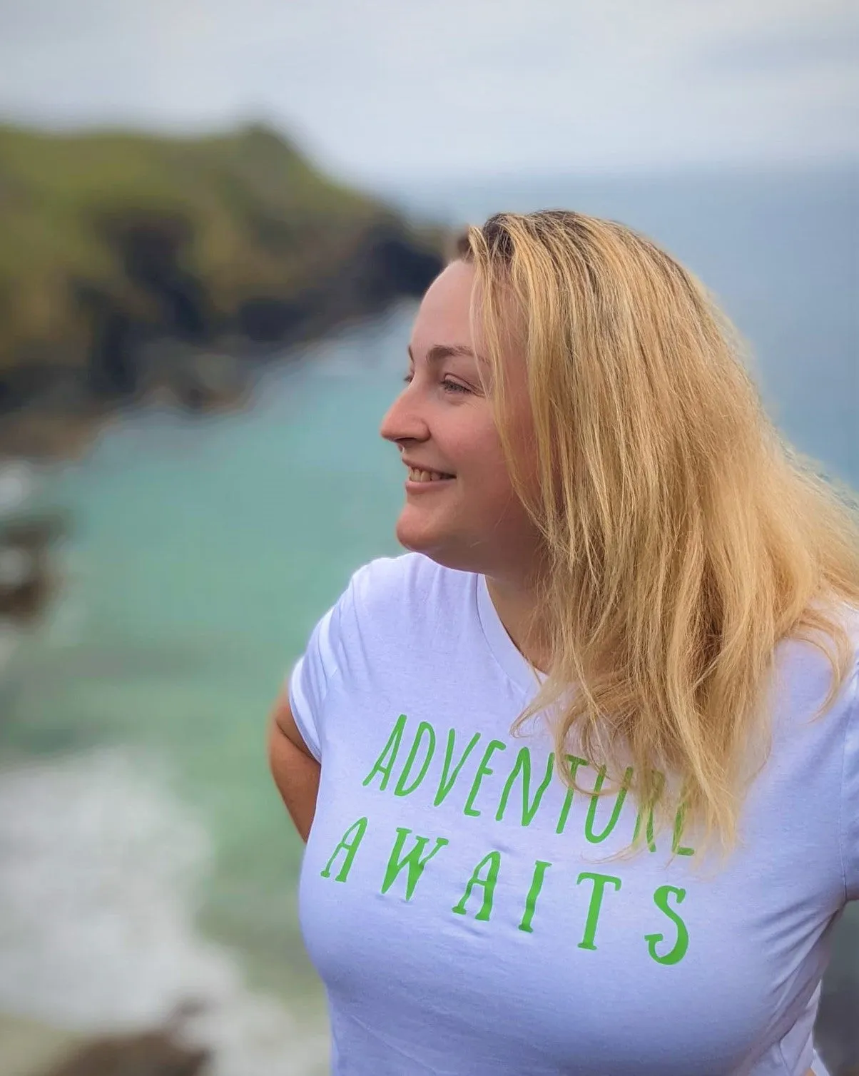 Adventure Awaits Writing Unisex Organic Cotton T-shirt