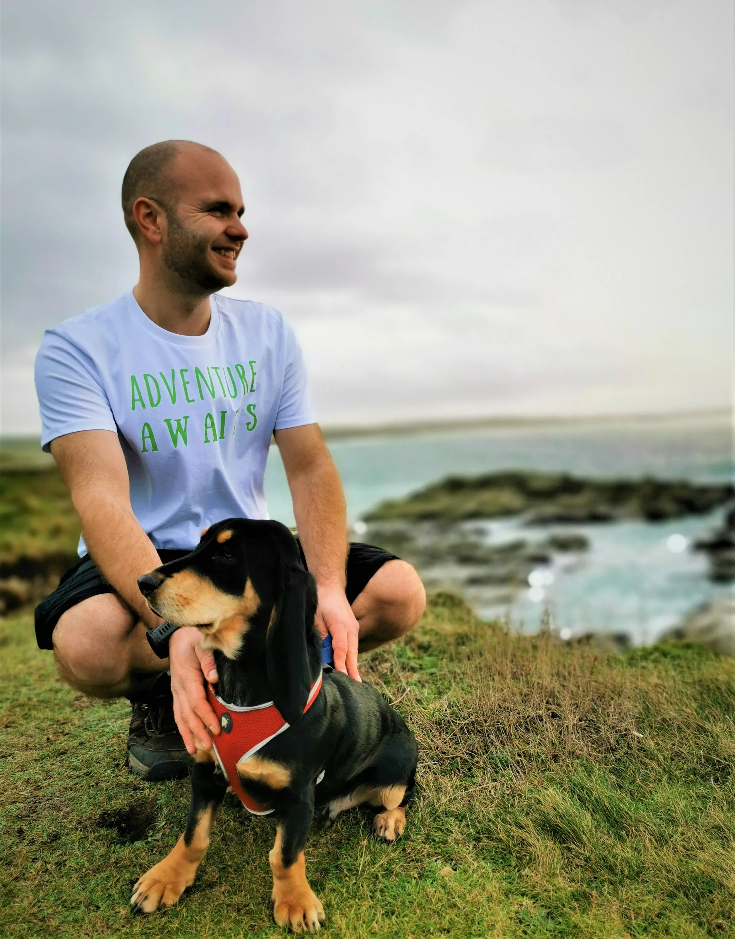 Adventure Awaits Writing Unisex Organic Cotton T-shirt