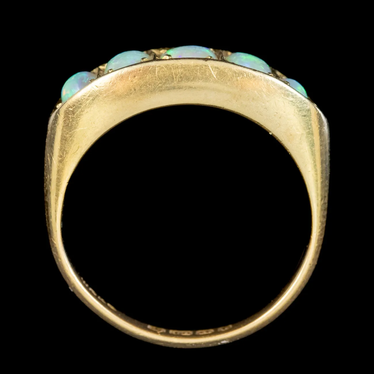 Antique Edwardian Opal Five Stone Ring 2.1ct Total Dated 1918