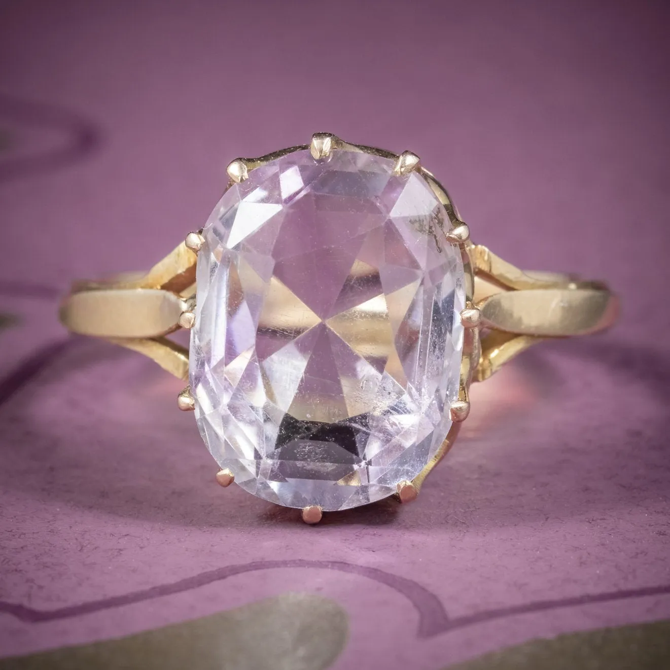 Antique Victorian Purple Spinel Ring 18Ct Gold 5Ct Spinel Circa 1900