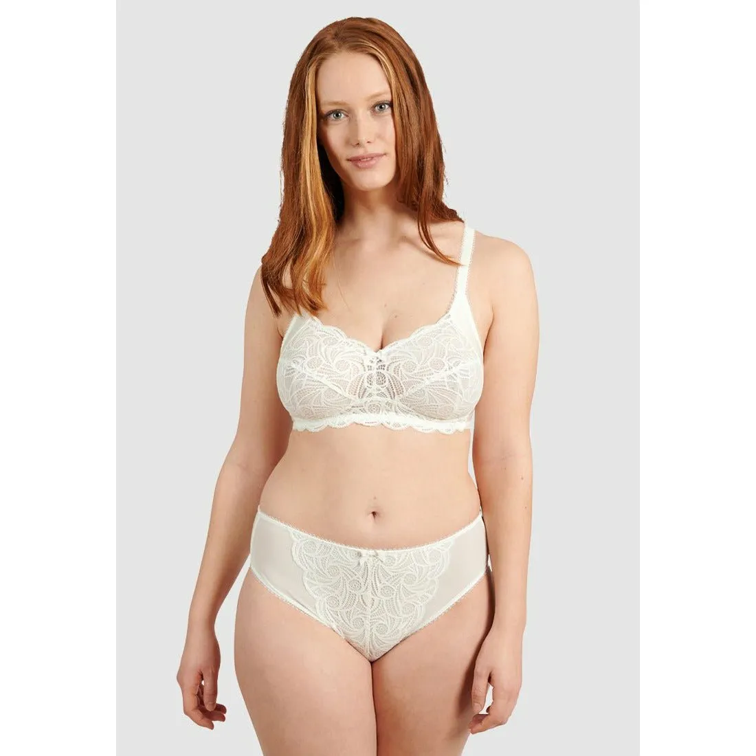 Ariane Classic Lace & Microfiber Brief-Ivory