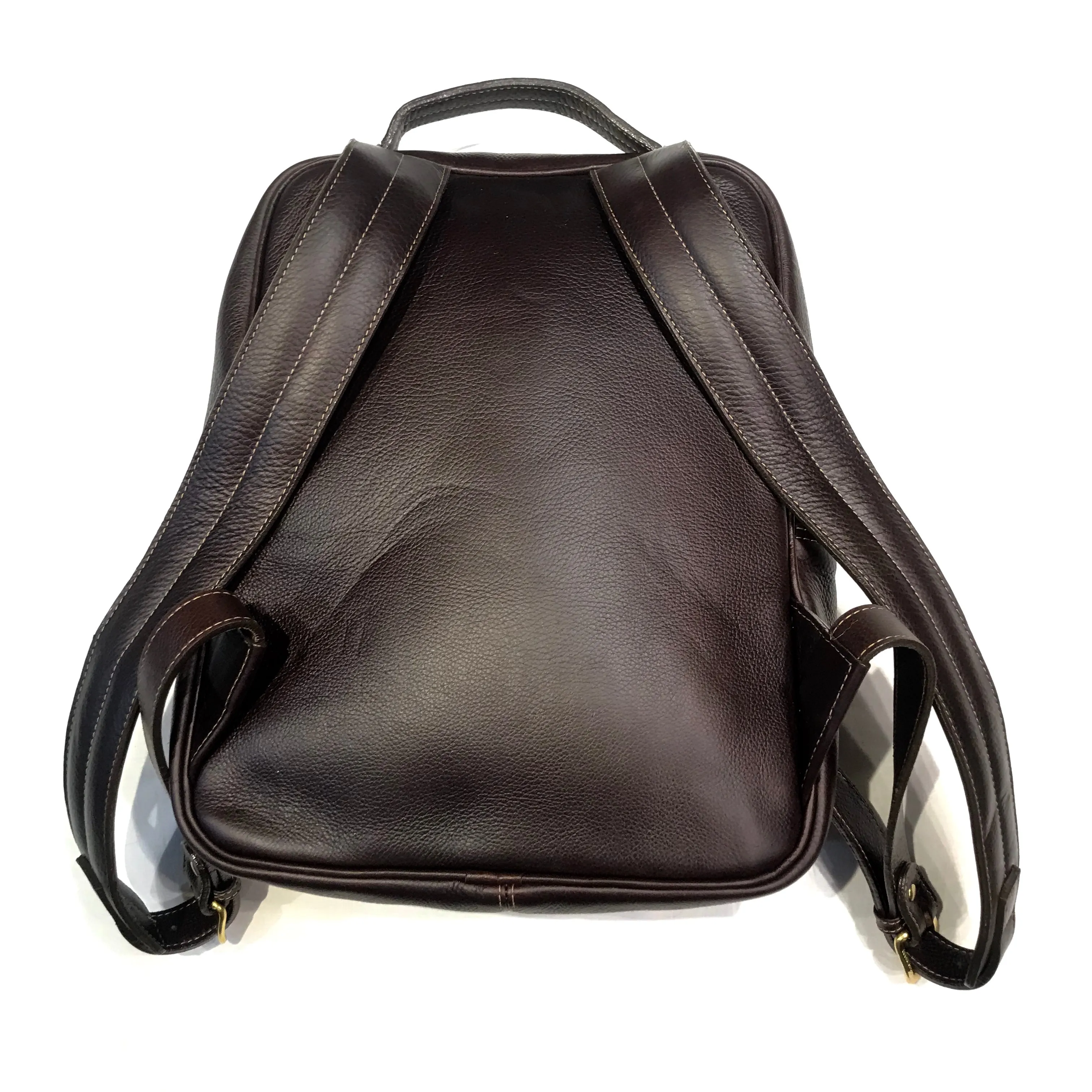 Aston Leather Chocolate Brown Clinton Zippered Backpack