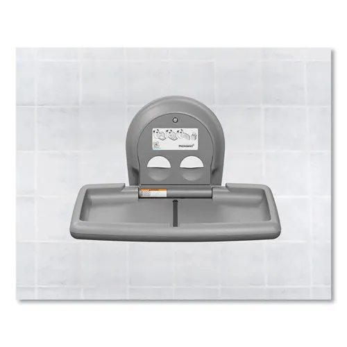 Baby Changing Station, Wall Horizontal Mount, 36.5 X 21.25, Gray