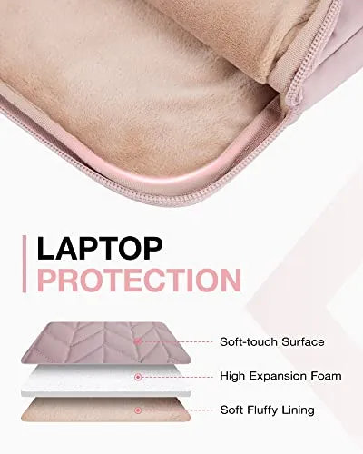 BAGSMART 13-14 inch Laptop Sleeve with Handle, Puffy Padded Laptop Case, MacBook Case Fitted with Macbook Air Pro 13.3-14 inch, Computer Case Fitted with Dell,HP