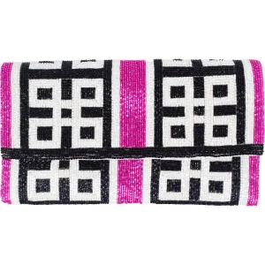 BEADED GEOMETRIC  CLUTCH