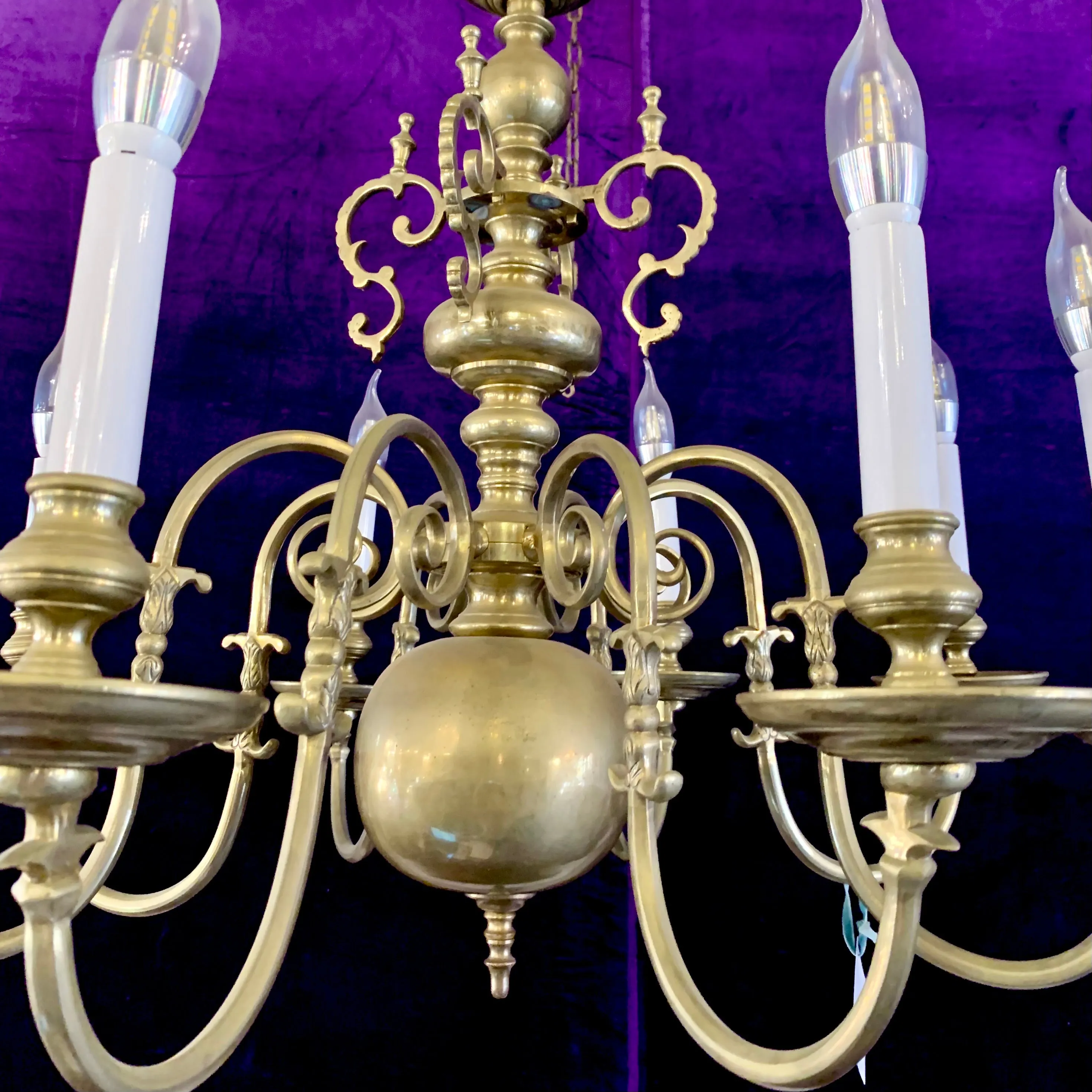 Beautiful Antique Brass Flemish Chandelier