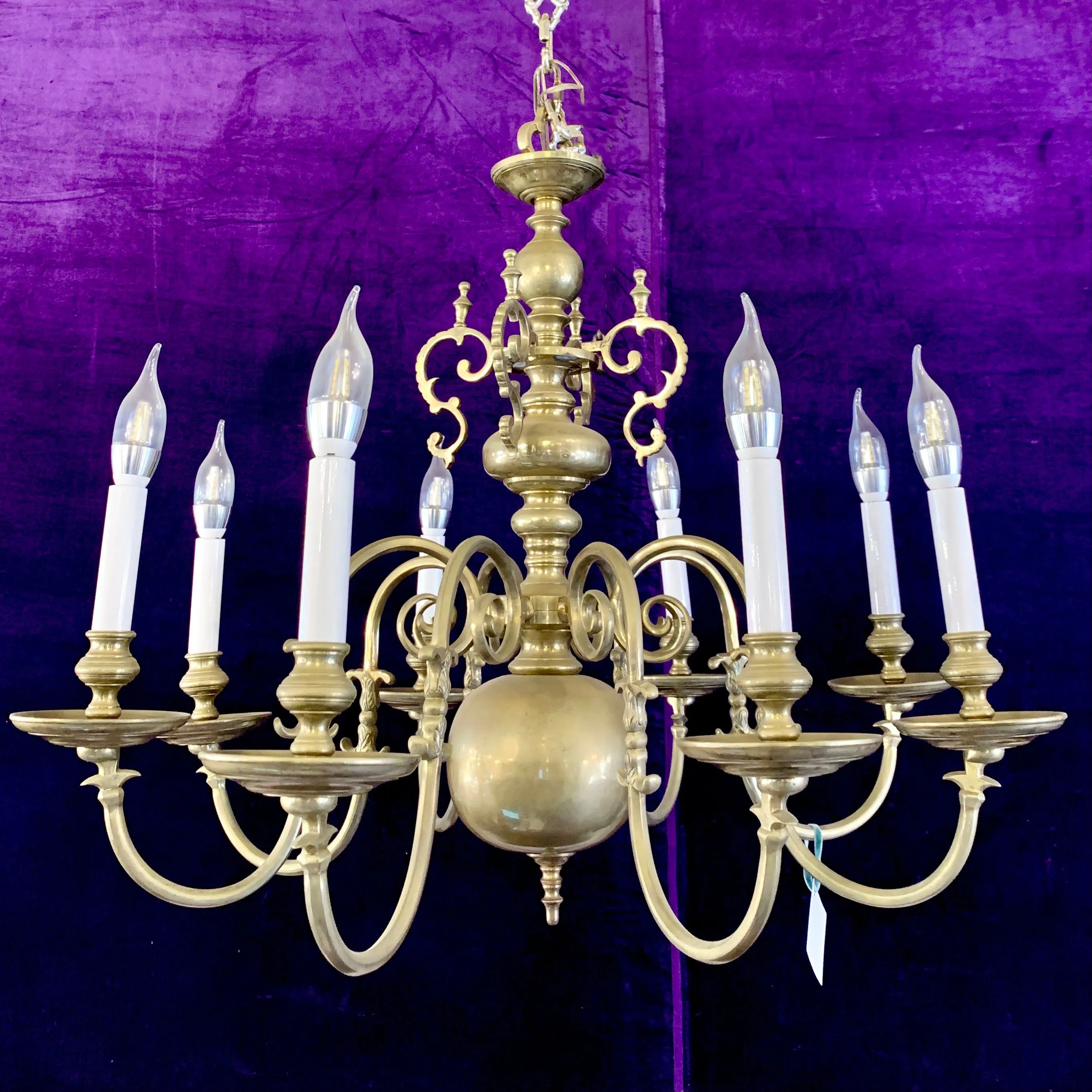 Beautiful Antique Brass Flemish Chandelier