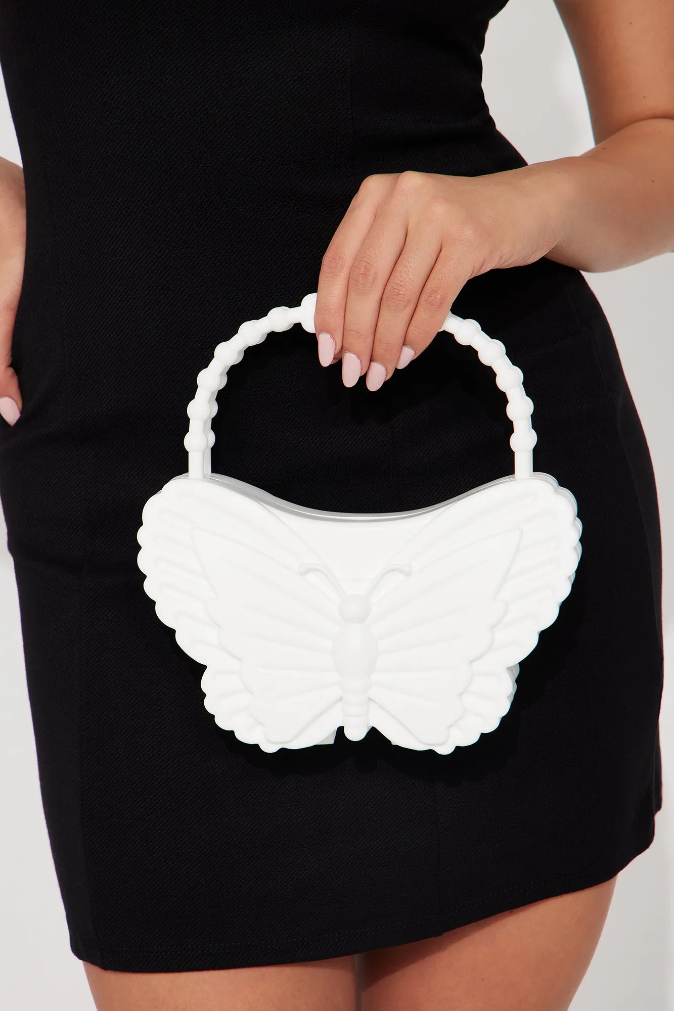 Beautiful Butterfly Handbag - White