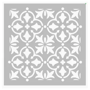 Beautiful Flower Tile Stencil 1