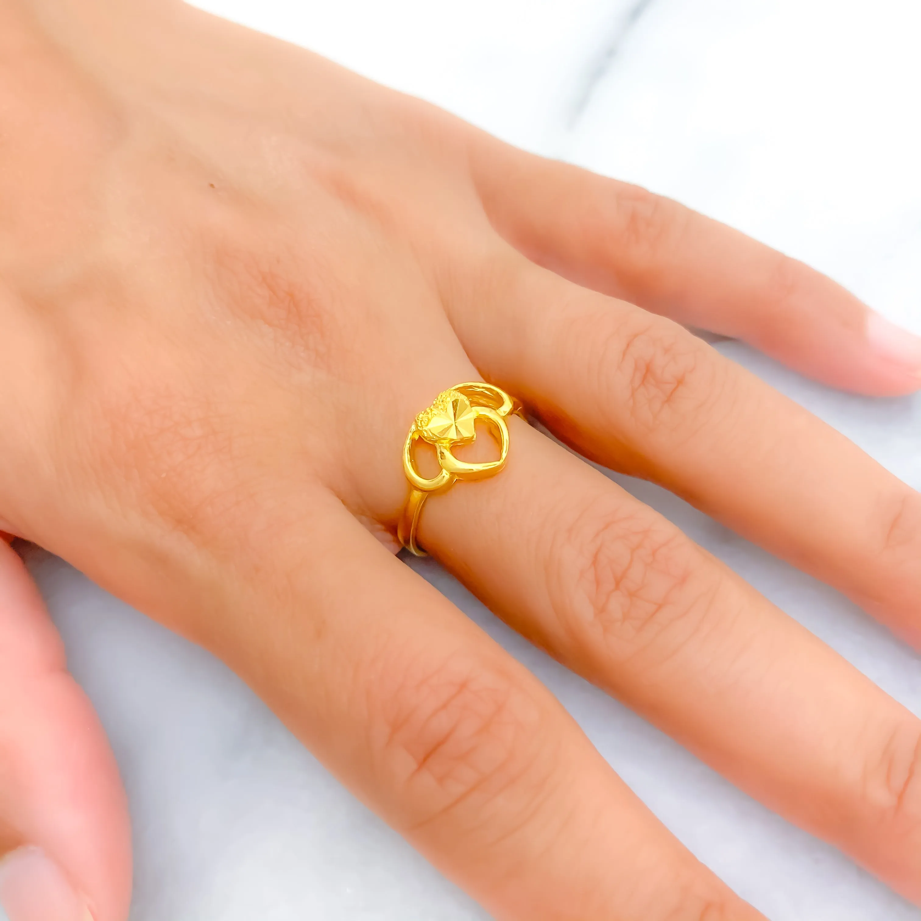 Beautiful Heart 22k Gold Ring