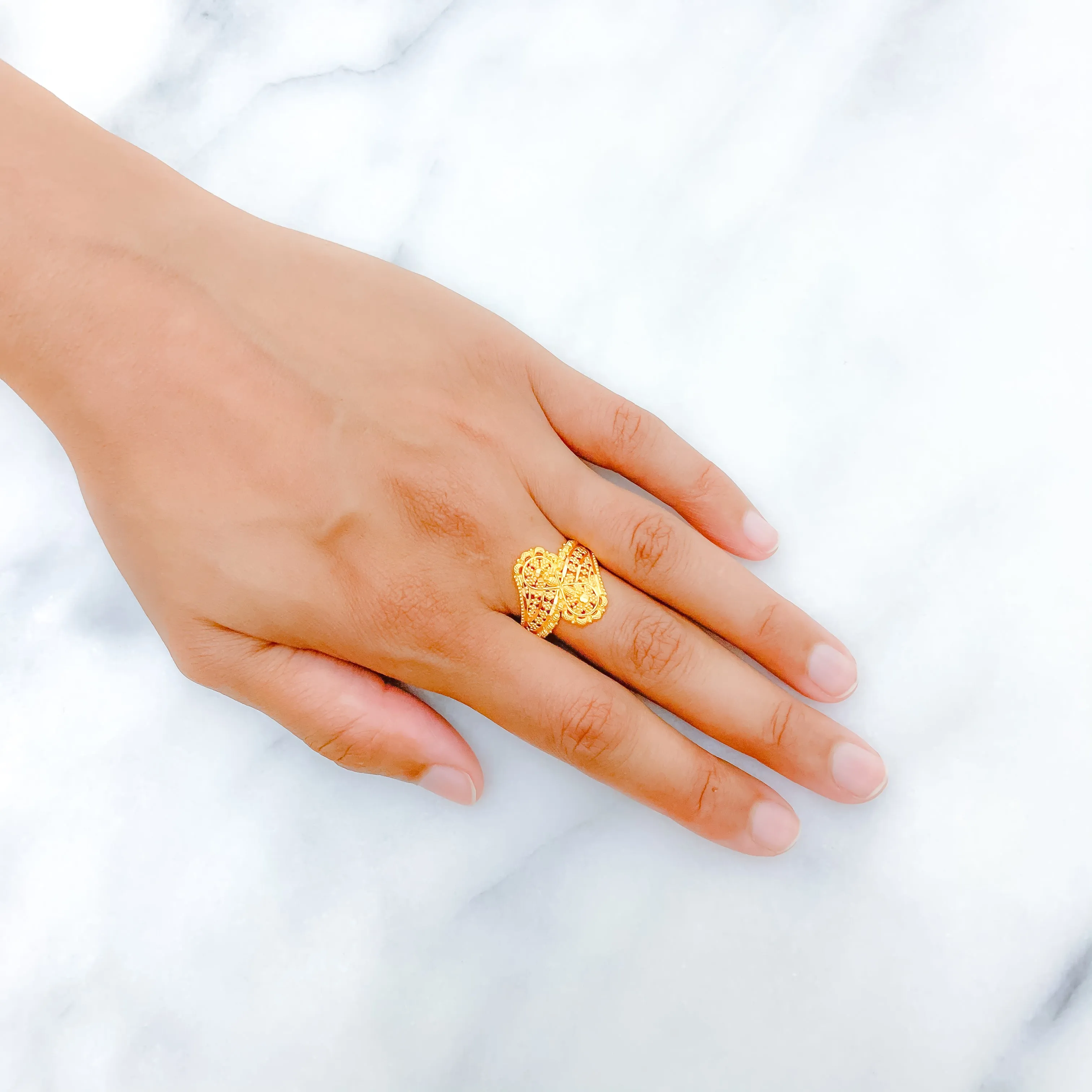 Beautiful Infinity Yellow Gold Ring