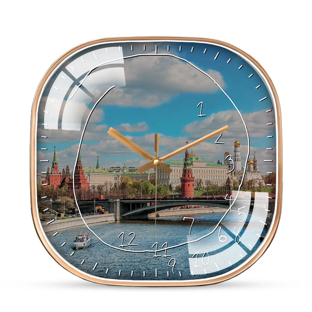 Beautiful moscow city wall clock