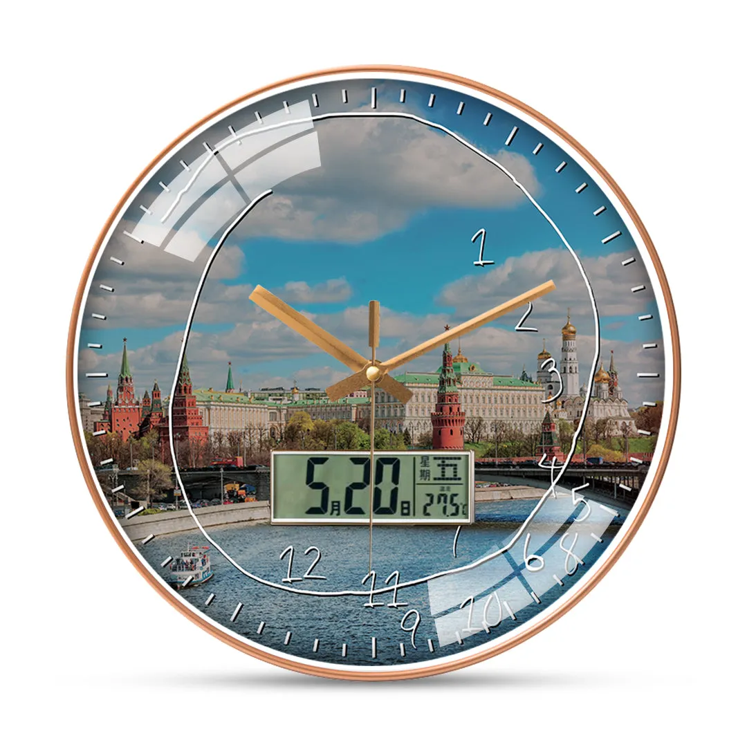 Beautiful moscow city wall clock