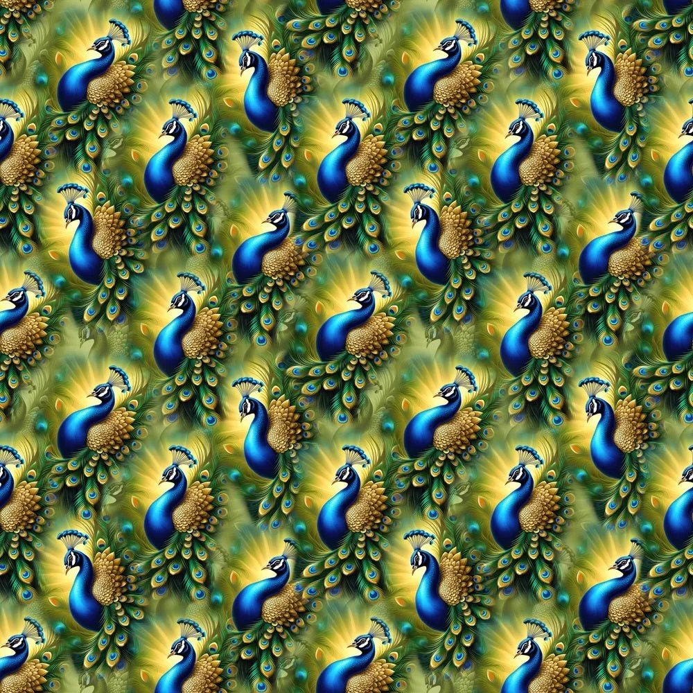 Beautiful Packed Peacock Fabric