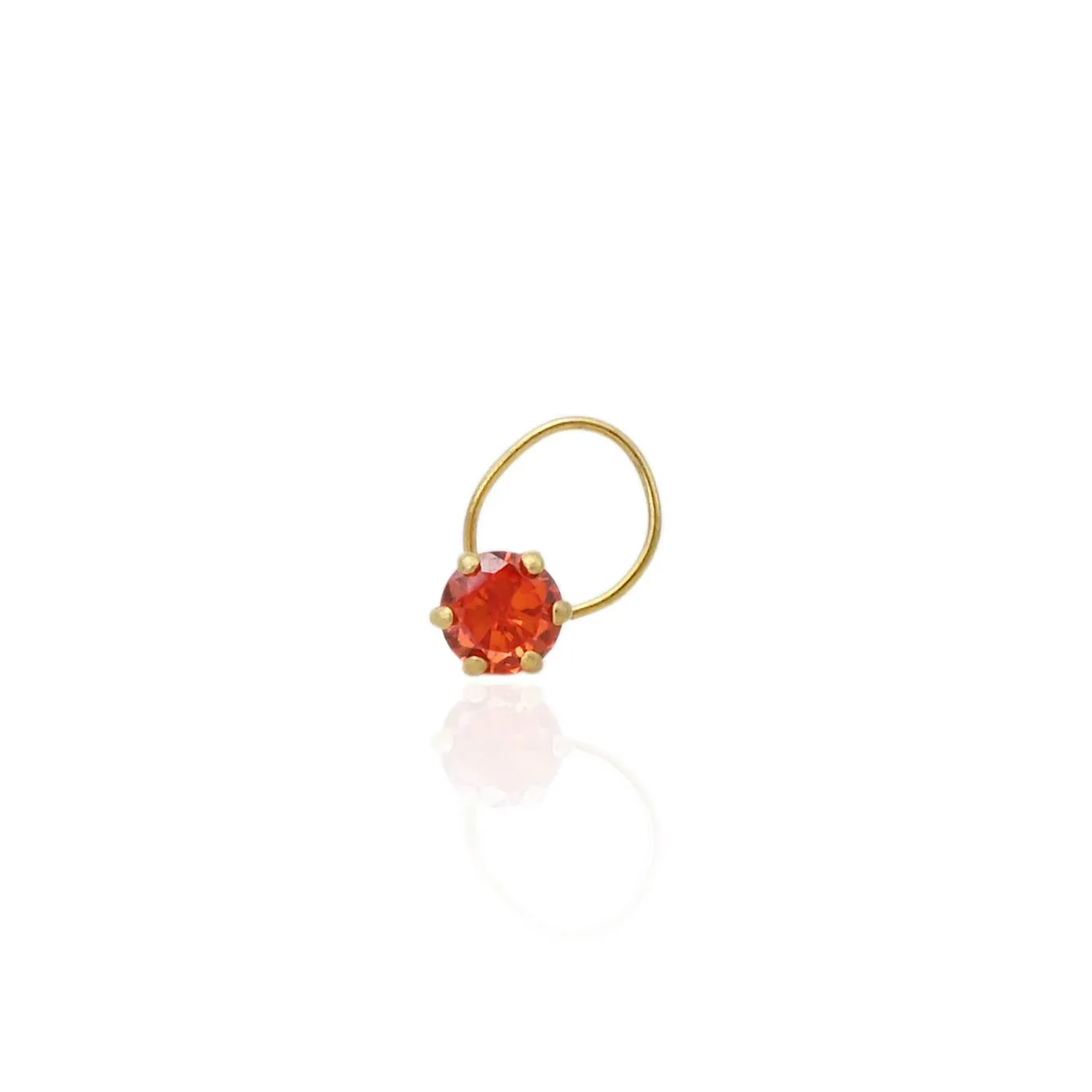 Beautiful Red Gem Gold Nosepin