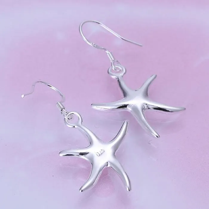 Beautiful Silver Starfish Earrings