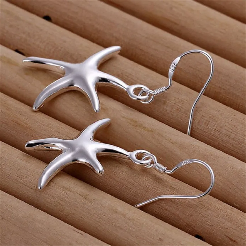 Beautiful Silver Starfish Earrings