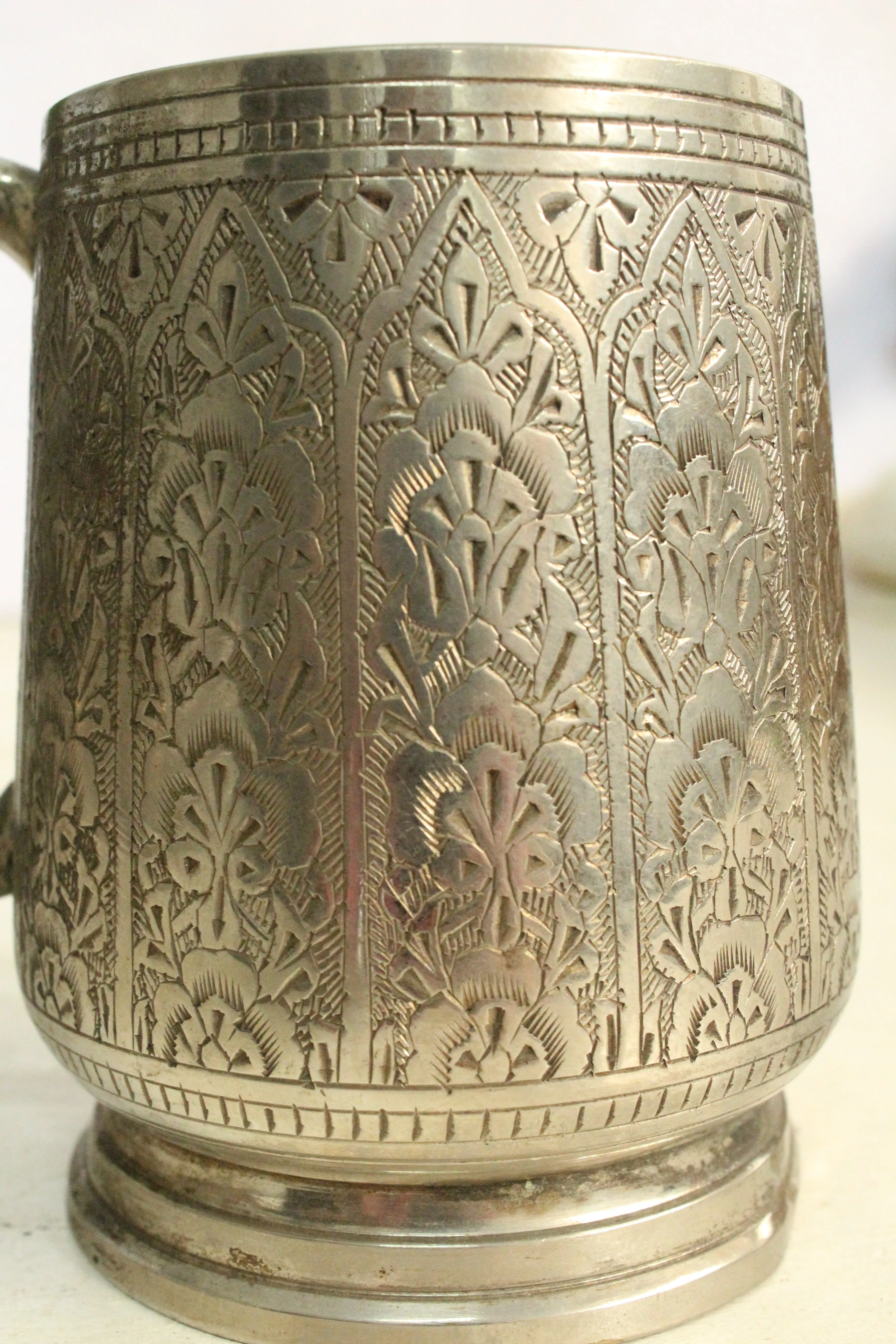 Beautiful Vintage  Brass Silver Mug