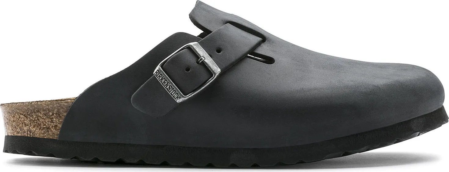 Birkenstock Unisex Boston Oiled Leather Regular Black | Buy Birkenstock Unisex Boston Oiled Leather Regular Black here | Outnorth