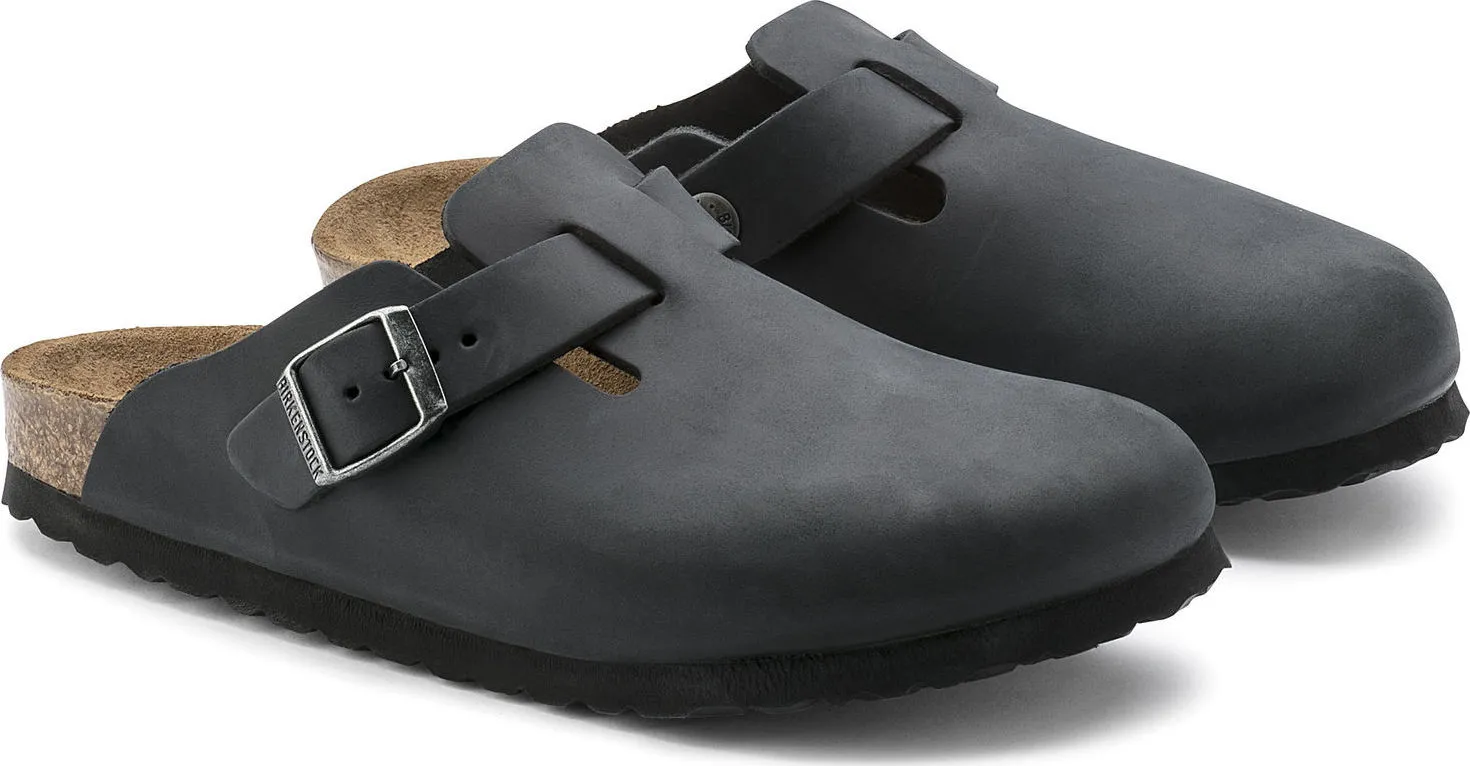 Birkenstock Unisex Boston Oiled Leather Regular Black | Buy Birkenstock Unisex Boston Oiled Leather Regular Black here | Outnorth