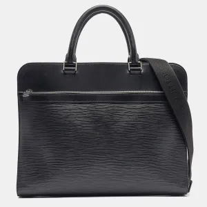 Black Epi Leather Bassano GM Briefcase