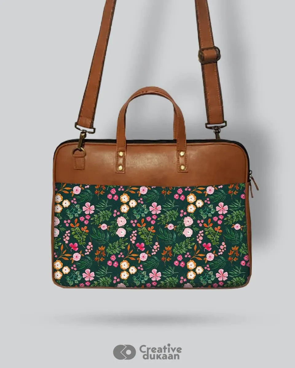 Blooming Floret - The Vegan Leather Laptop Bag