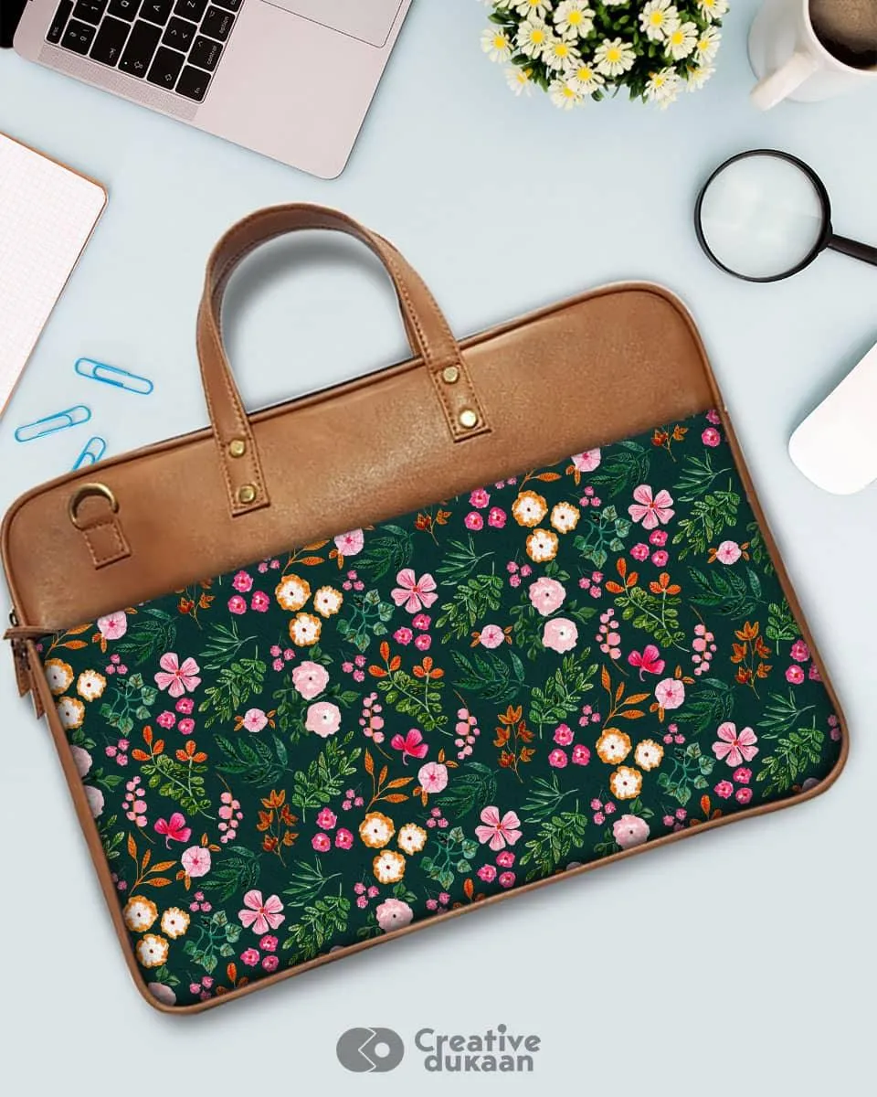 Blooming Floret - The Vegan Leather Laptop Bag