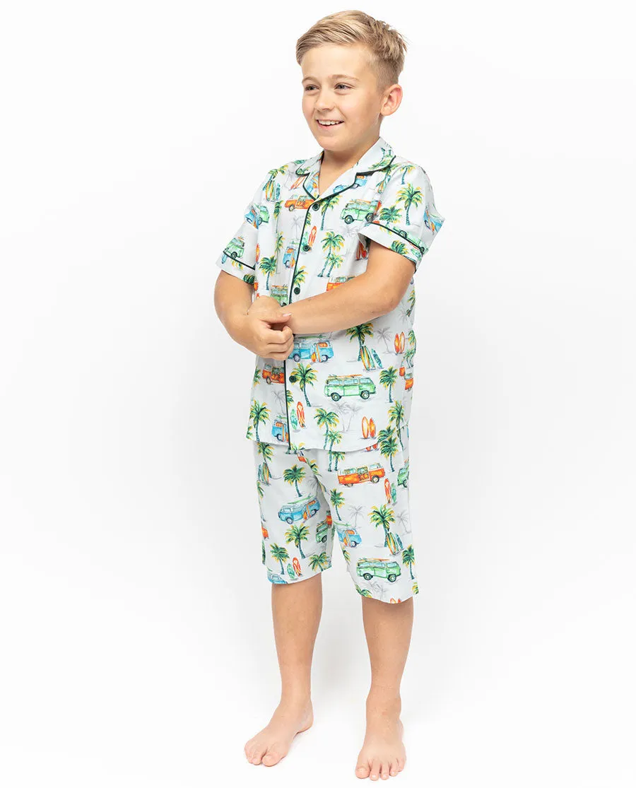 Bodhi Boys Grey Campervan Print Shorty Set