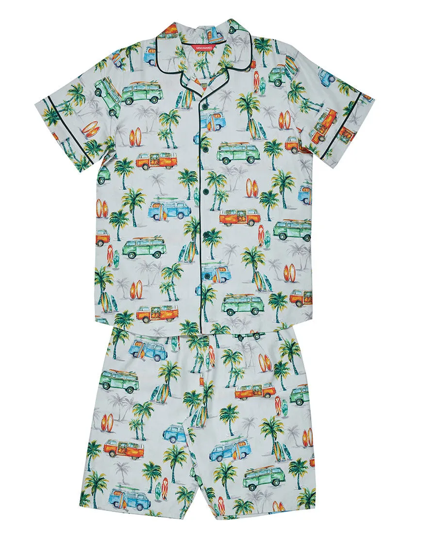 Bodhi Boys Grey Campervan Print Shorty Set