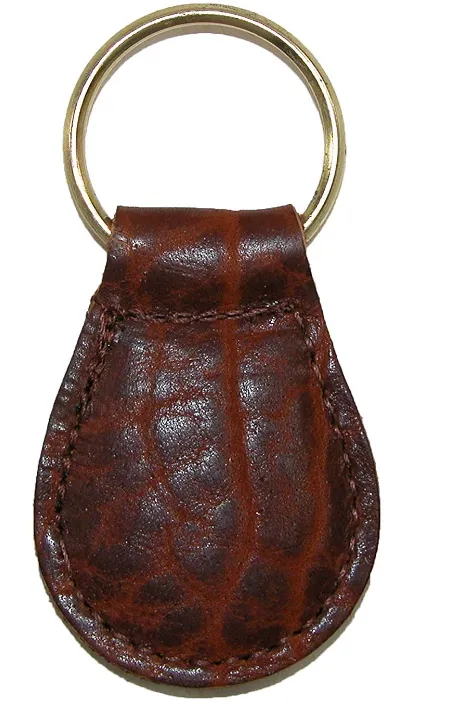 Boston Leather Textured Bison Leather Tear Drop Key Fob