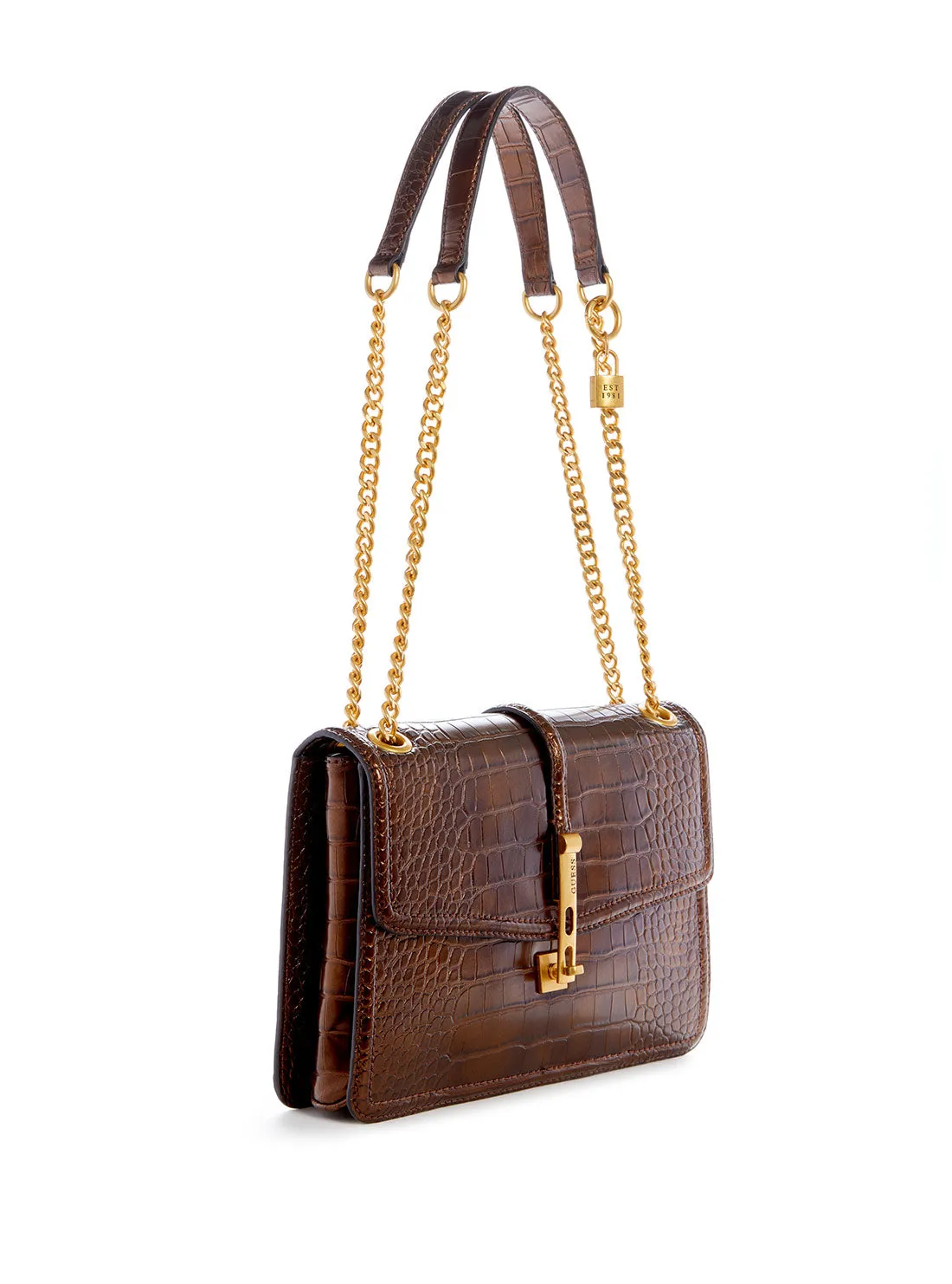 Bronze James Croco Convertible Crossbody Bag