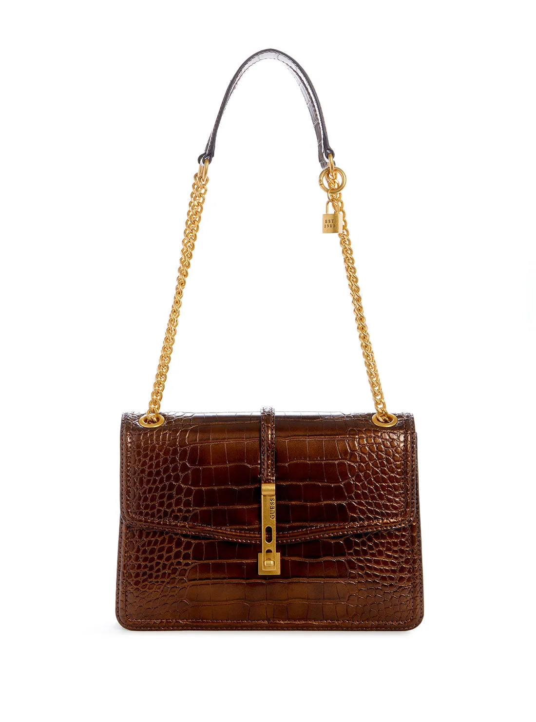 Bronze James Croco Convertible Crossbody Bag