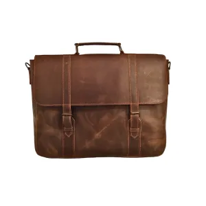 Brown Leather Laptop Bag - 15.6 Inch Messenger Bag