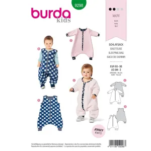 Burda Style Pattern 9298 Toddlers' Sleeping Bag with Legs - Overall Sleeping Bag