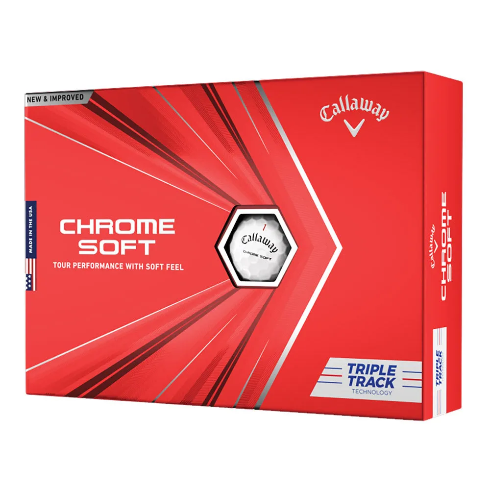 Callaway Chrome Soft Triple Track White Golf Balls - Dozen